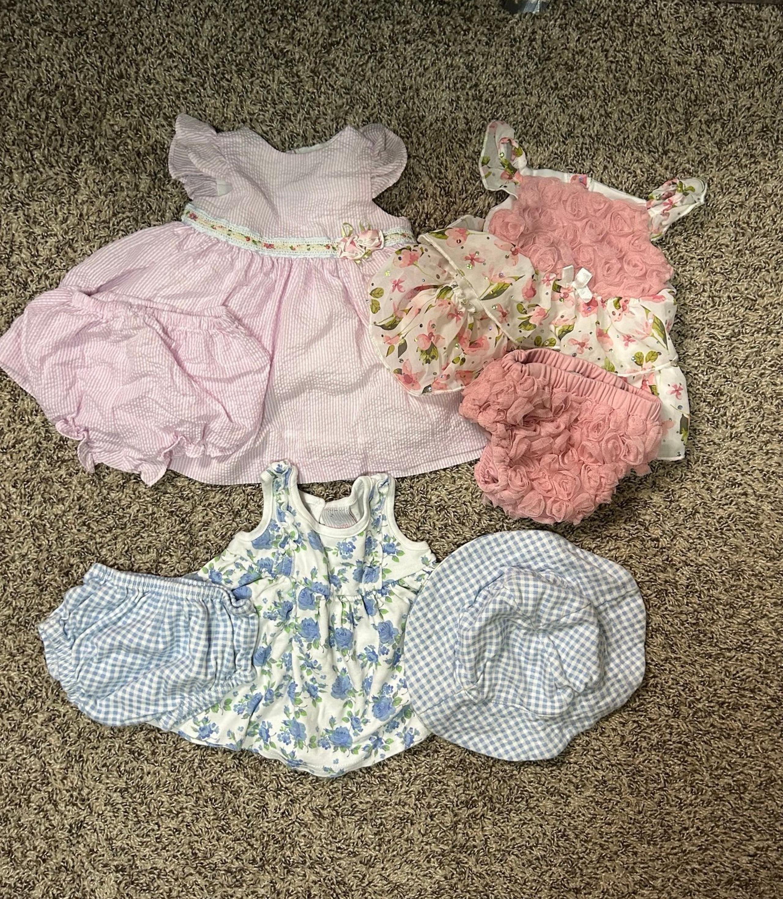 Baby girl spring summer dresses bundle size 6-9 months