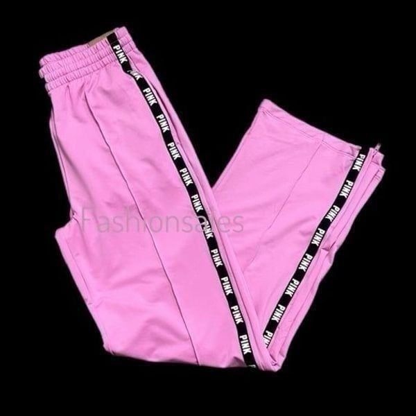 Victorias Secret PINK Active High Waist Wide Leg Track Pants Sweatpants Pink S