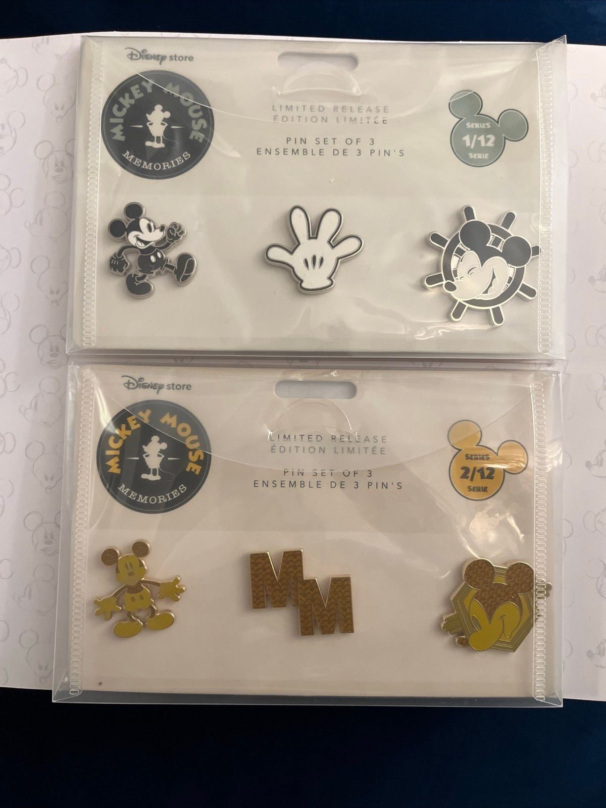 Mickey Mouse Memories Series Limited Release Pin Sets - All 12 With Pin Album