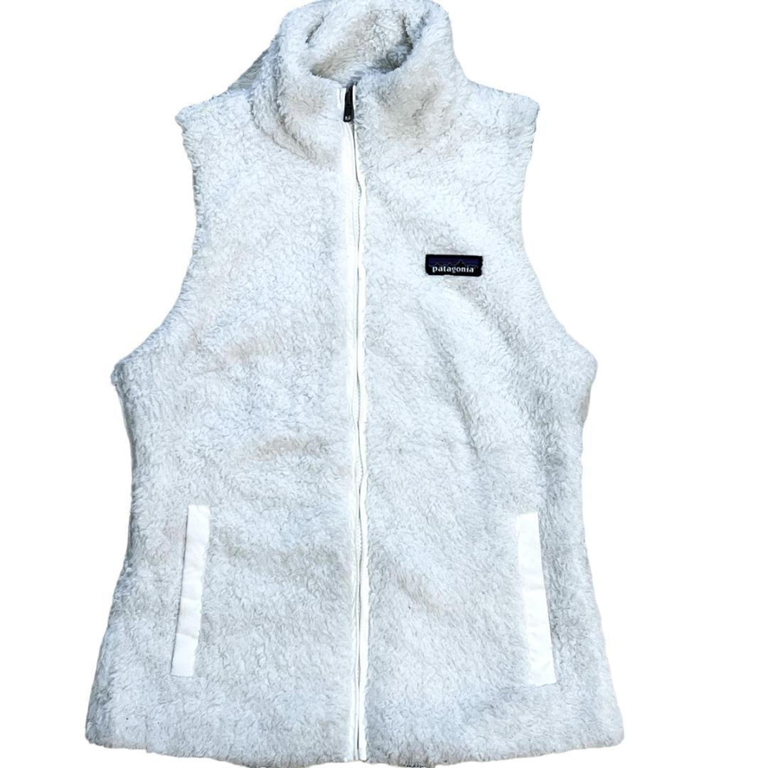 Patagonia Boa Fleece Vest Logo Tag White Women's US Vintage i64