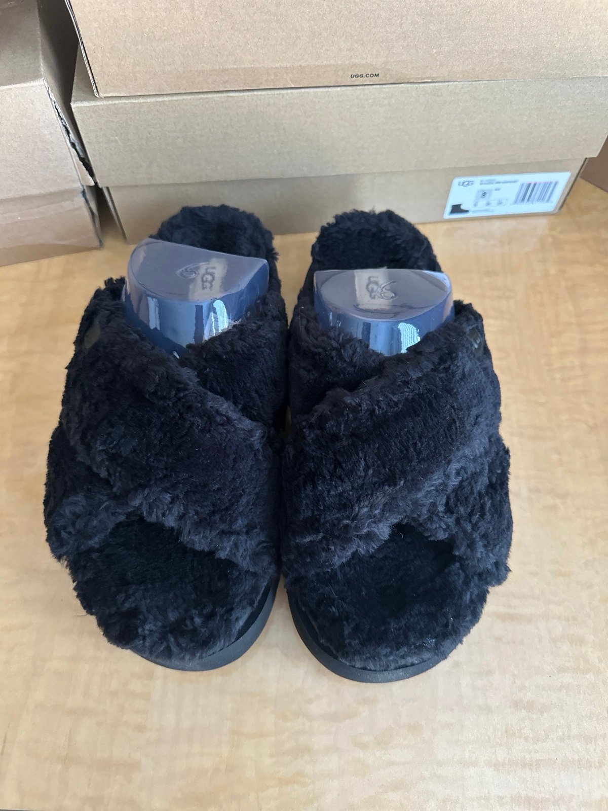 UGG Women’s Fuzz Sugar Cross Slide Sandal