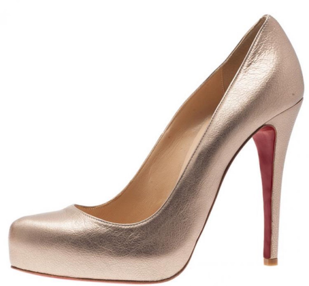 Christian Louboutin Metallic Leather Rolando Pumps Size 38.5
