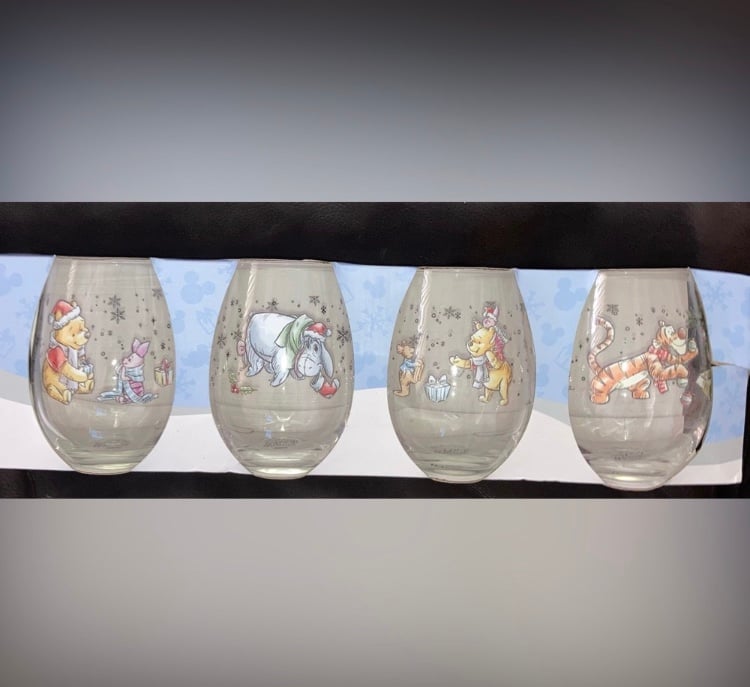 Disney’s Winnie the Pooh Christmas Stemless Glasses