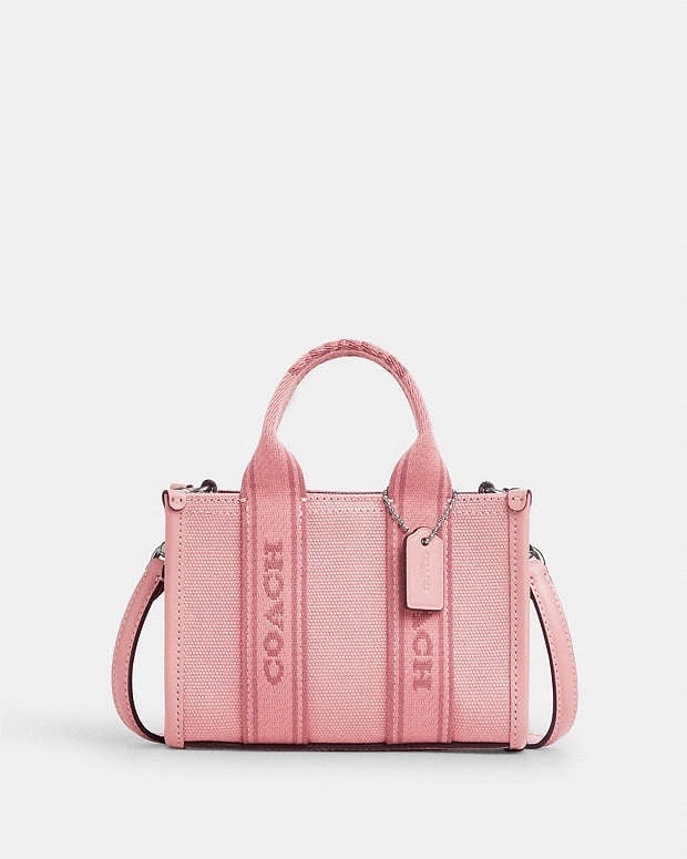 NWT Coach CS618 Smith Mini Tote Crossbody in Silver/Light Blush