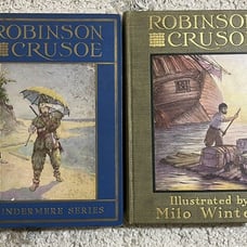Robinson Crusoe 2 Books 1914 And 1916 Yers RAND McNALLY AND COMPANY