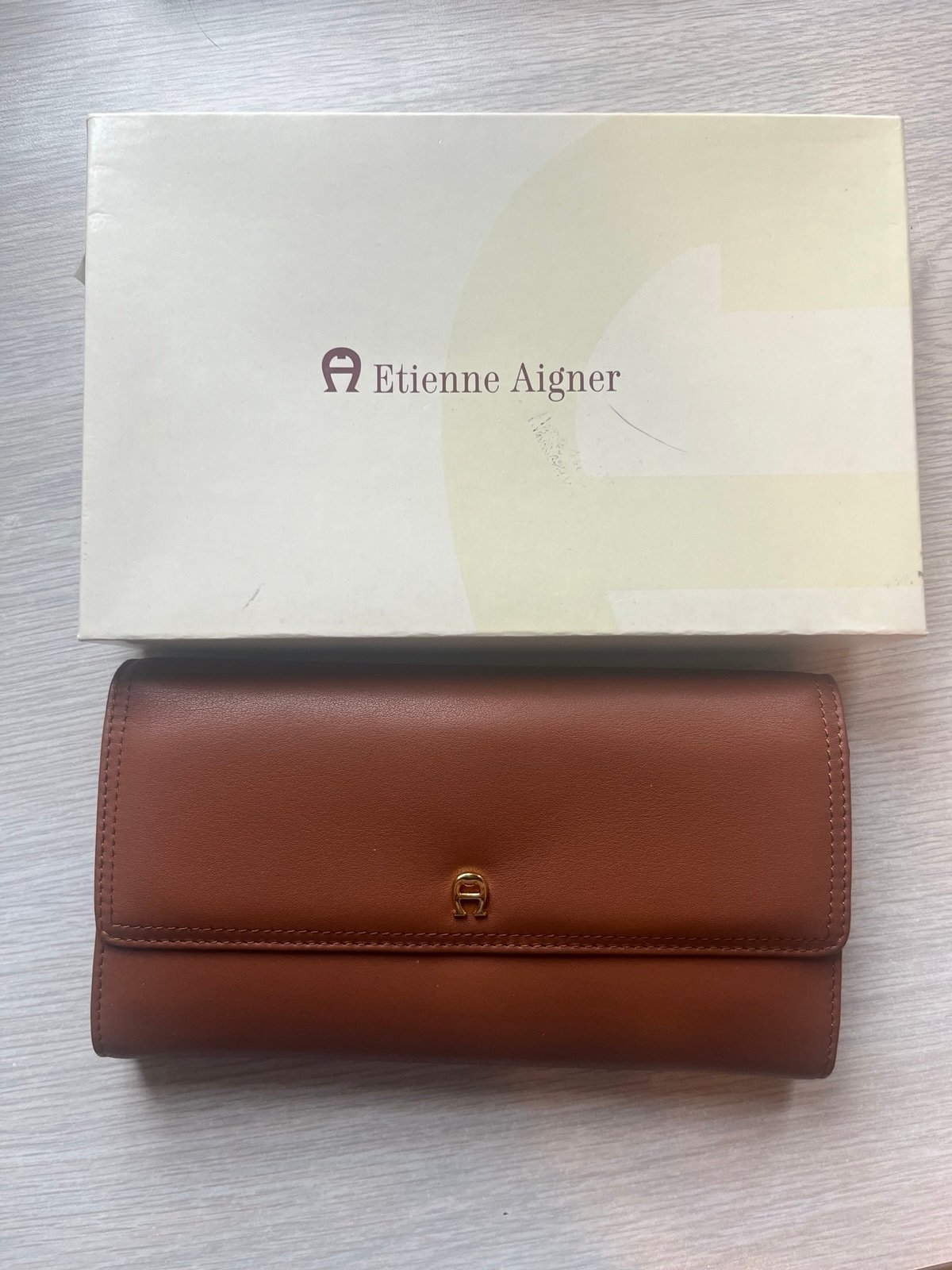 NWT Vintage 70s 80s ETIENNE AIGNER Leather Full Sized Wallet Checkbook Clutch