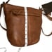 Vilenca Holland Woven Leather Crossbody Shoulder Bag Cognac Tied Knotted Braided