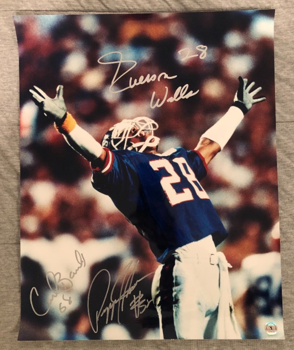 Everson Walls NY Giants Auto 16x20 Photo Signed by Carl Banks Pepper Johnson too