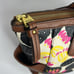 Fossil Mimi Black Floral Tote Leather Shoulder Bag EUC