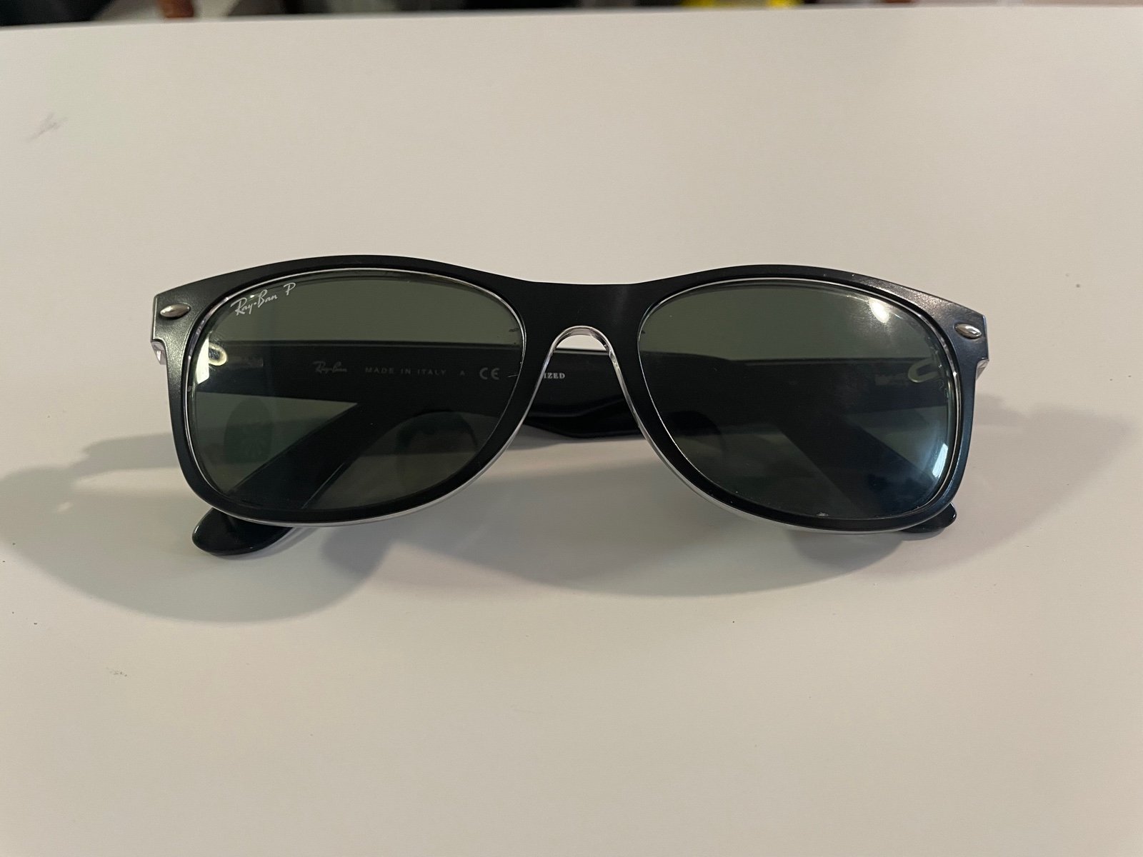 *POLARIZED* Ray-Ban RB2132 New Wayfarer Bicolor Sunglasses with Black Frame