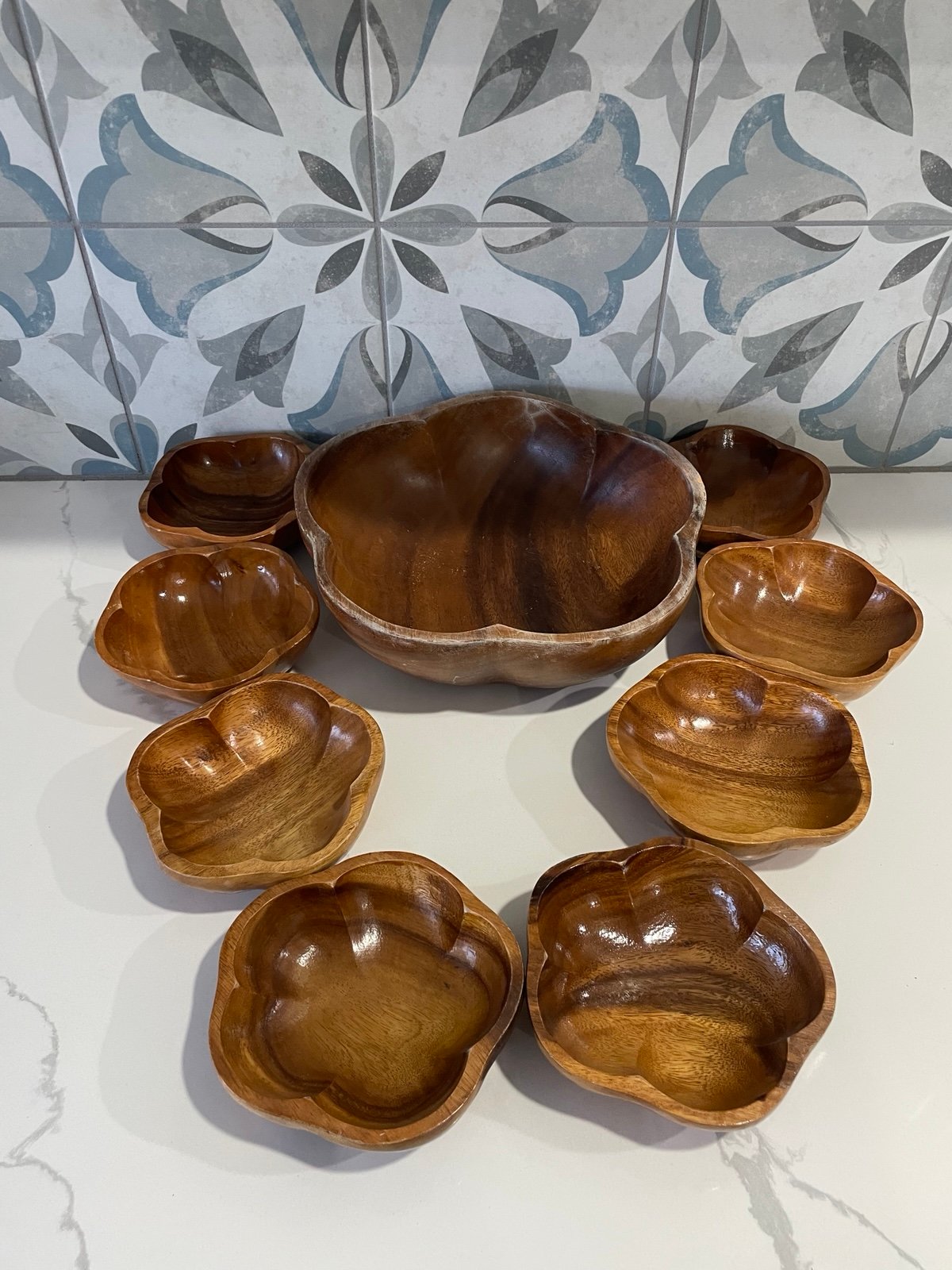 Vintage monkey pod bowls mcm