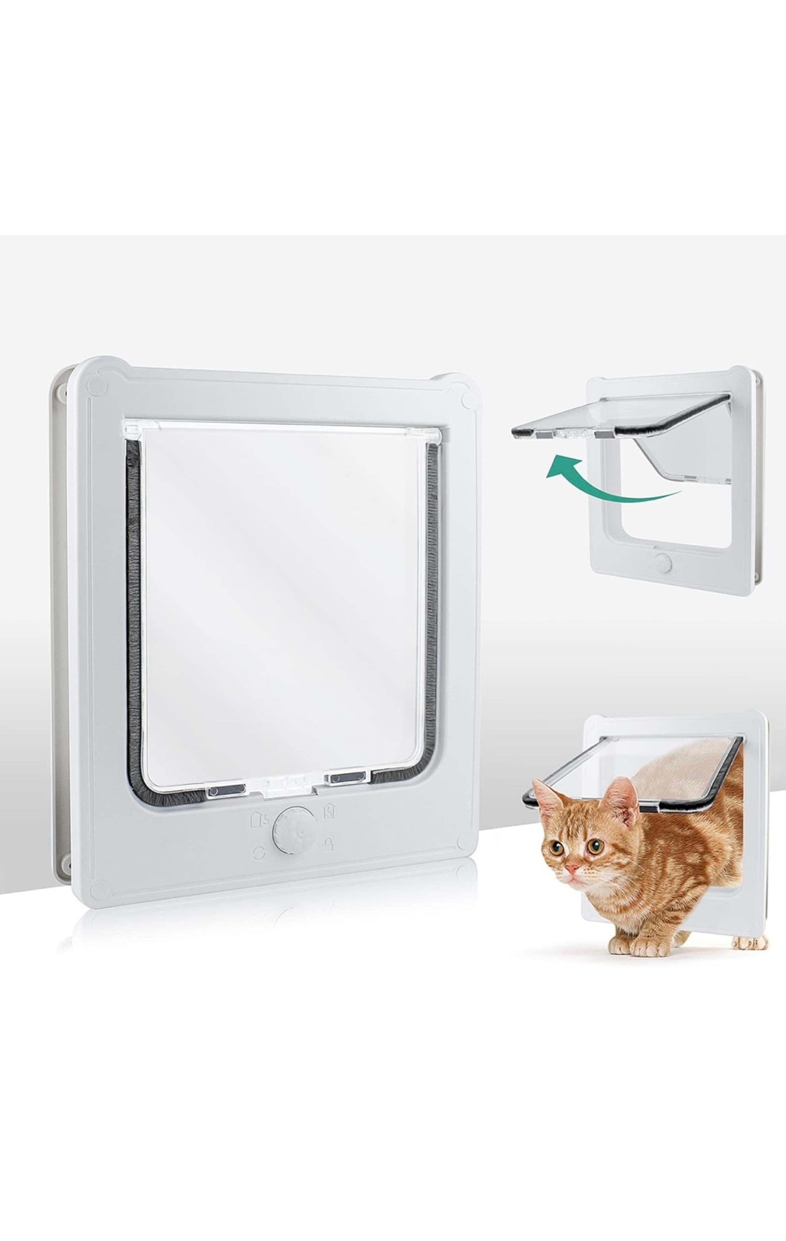 PETLESO Cat Door for Interior Door, Safety Small Pet Door with 4 Locks Way