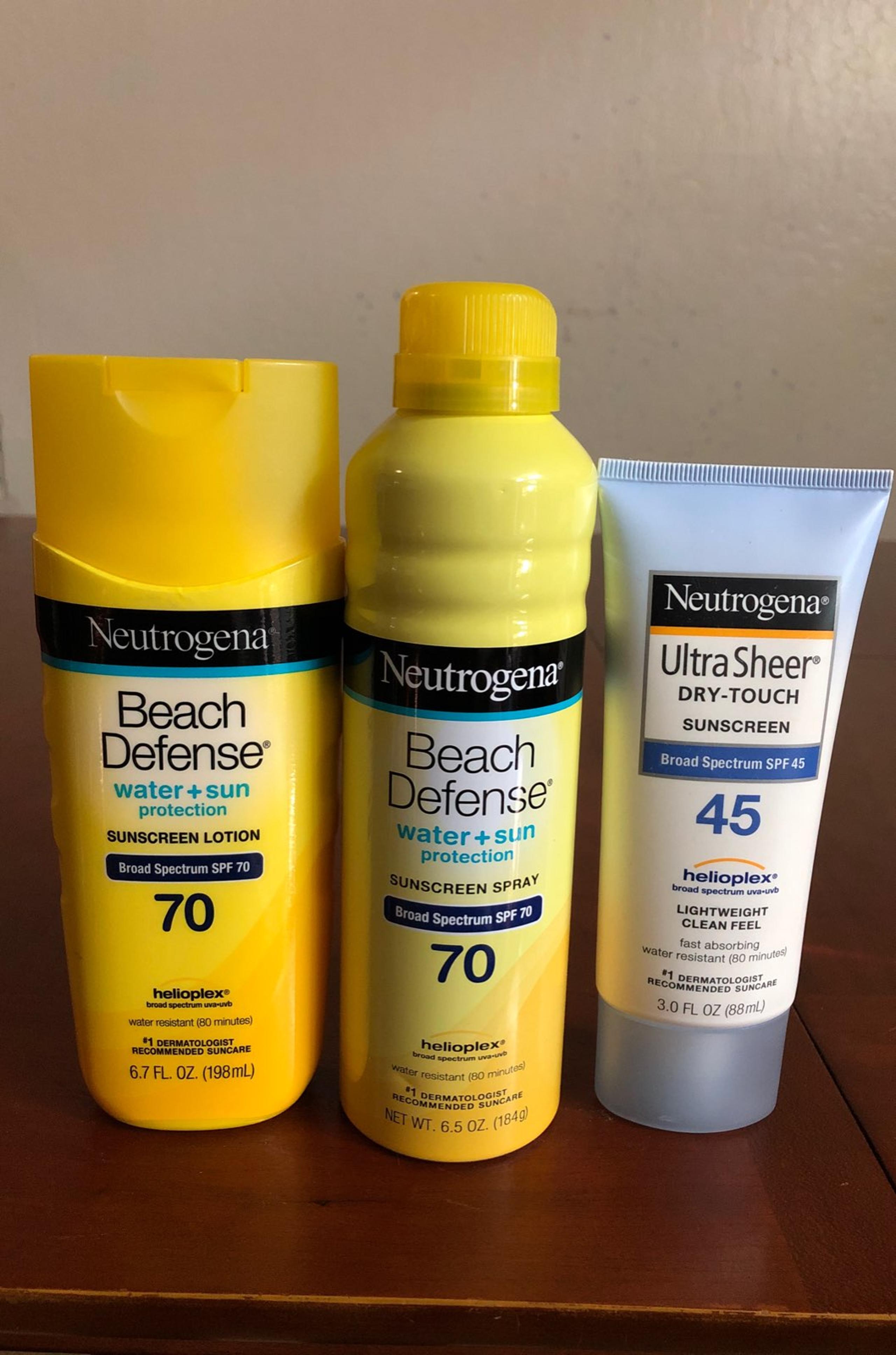 3 bottles Neutrogena Beach Defense