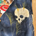 Y2K Japanese Kimono Aloha Shirt Fukuwauchi Camp Collar Skulls Silk Small