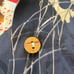 Y2K Japanese Kimono Aloha Shirt Fukuwauchi Camp Collar Skulls Silk Small
