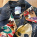 Y2K Japanese Kimono Aloha Shirt Fukuwauchi Camp Collar Skulls Silk Small