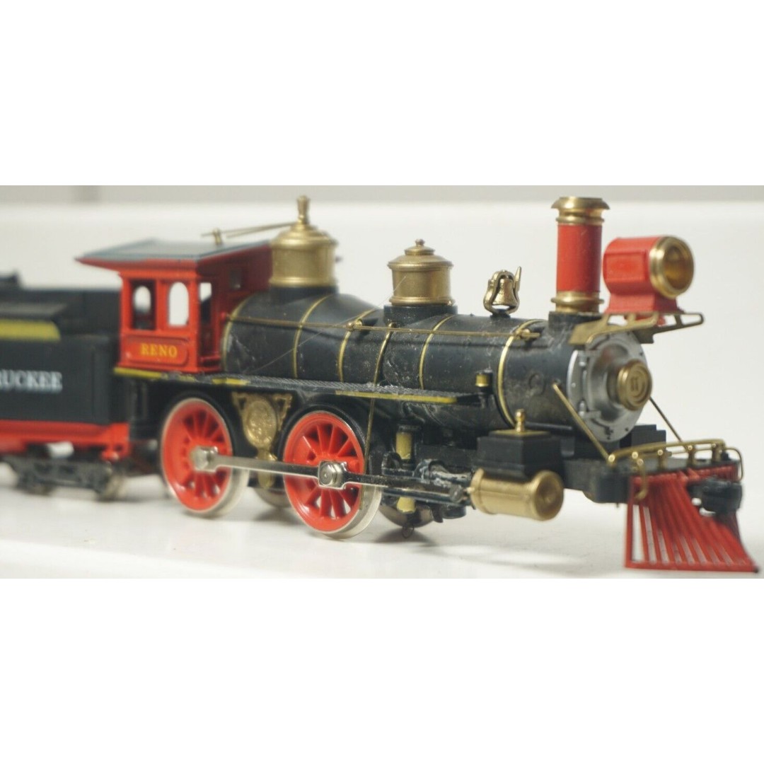 AHM V&T HO Scale Western Reno Steam Locomotive & Tender 4-4-0 Tested & Working