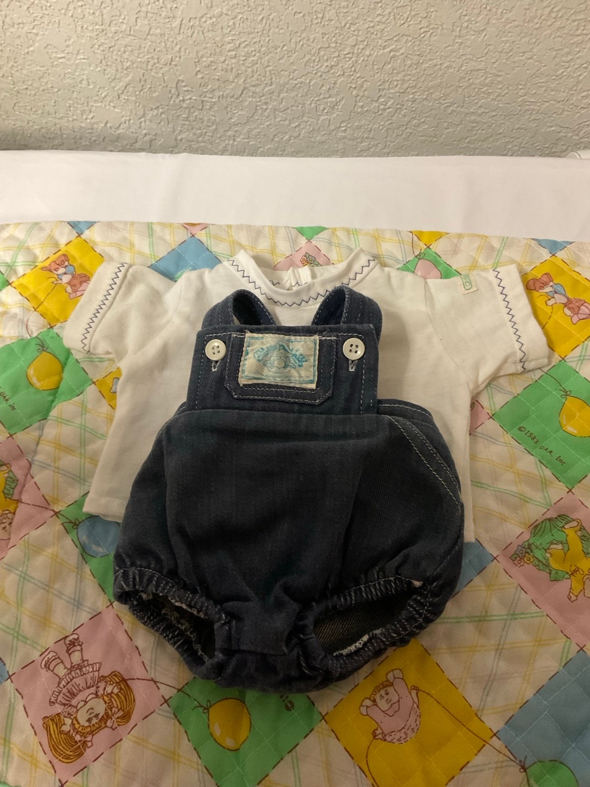 Vintage Cabbage Patch Kids Denim Romper & Shirt