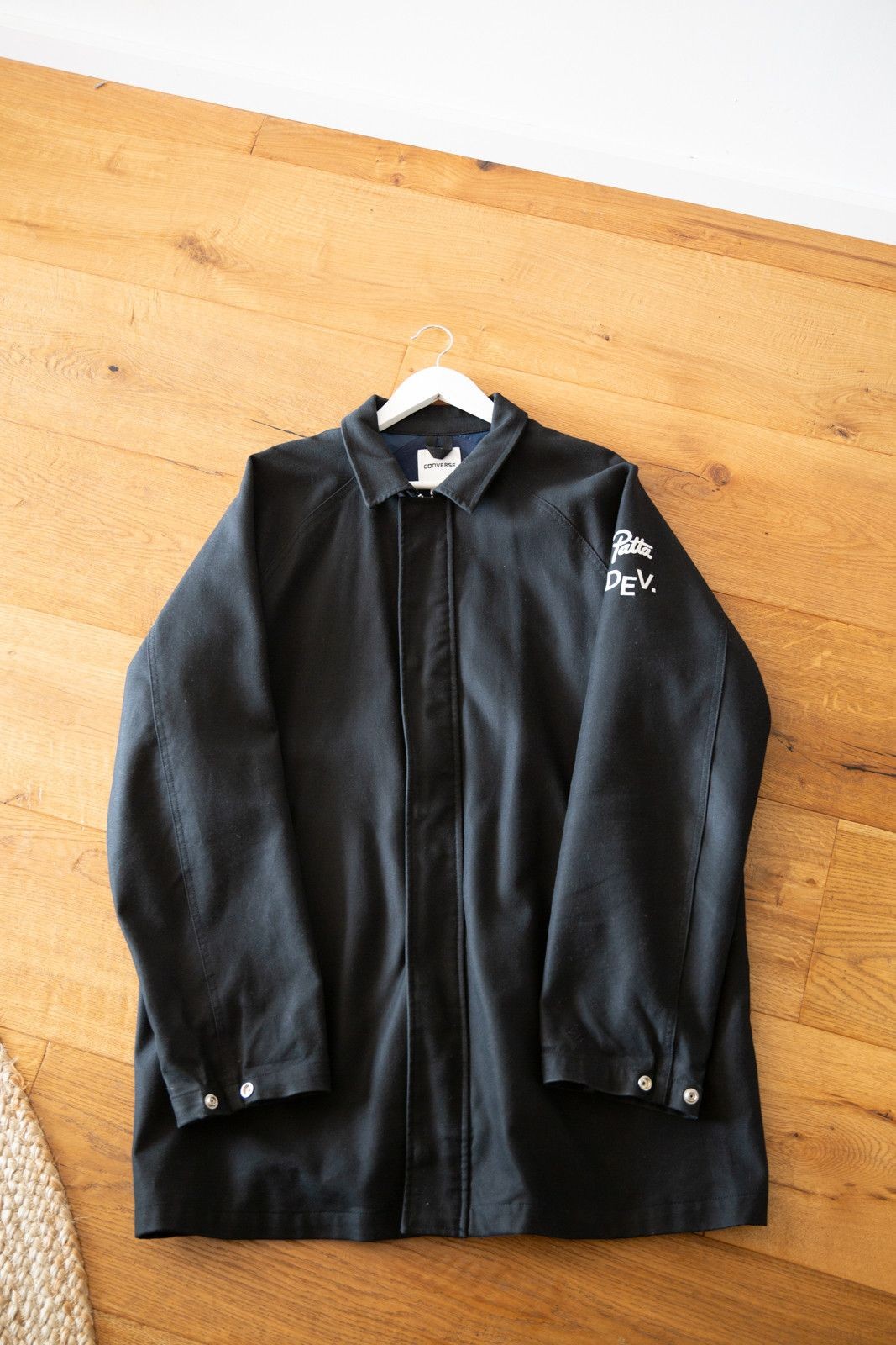 Converse Patta Deviation Jacket Collar Button Zip Up Small Trench Coat