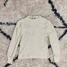 Loft Metallic Ribbed Mock Neck Sweater
