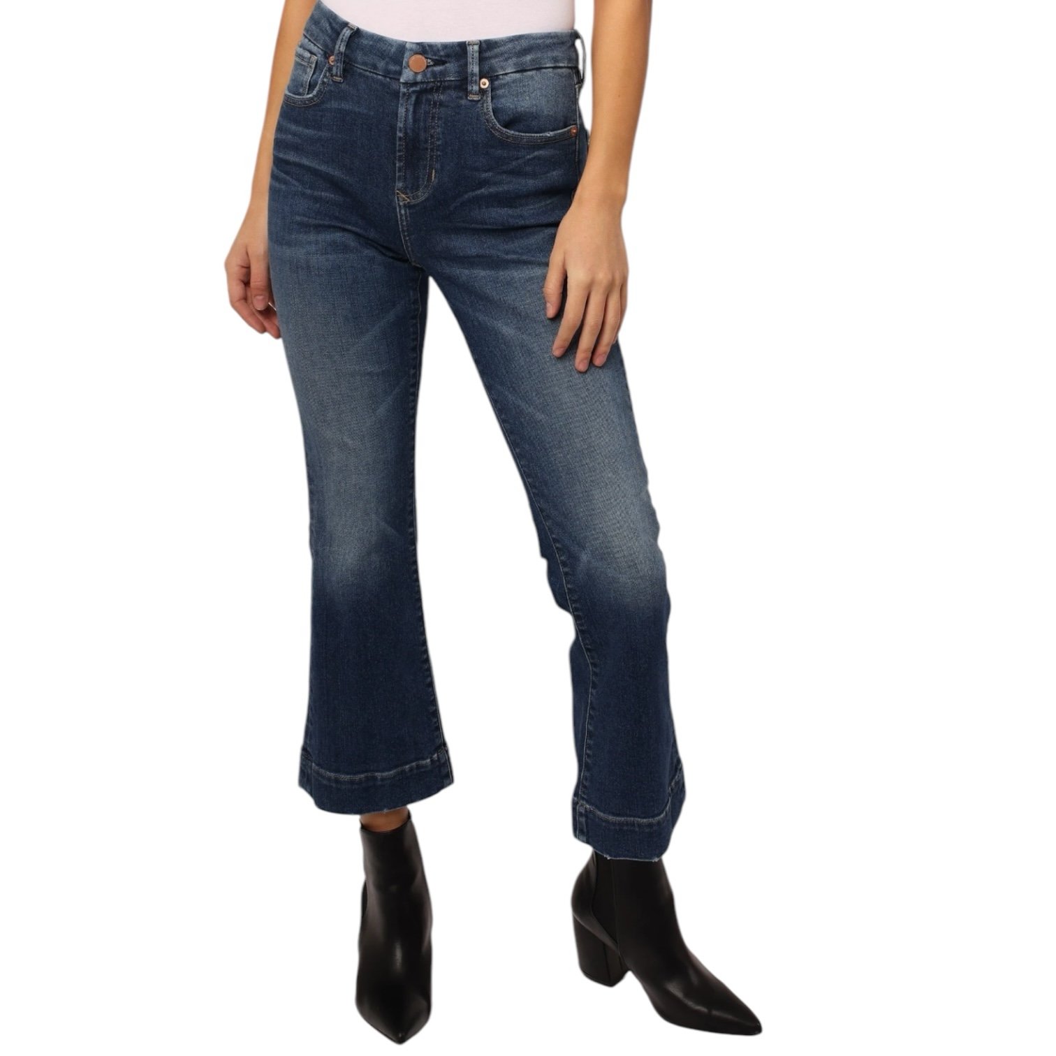 Dear John Jeanne Cropped Flare Denim Blue Jeans size 29