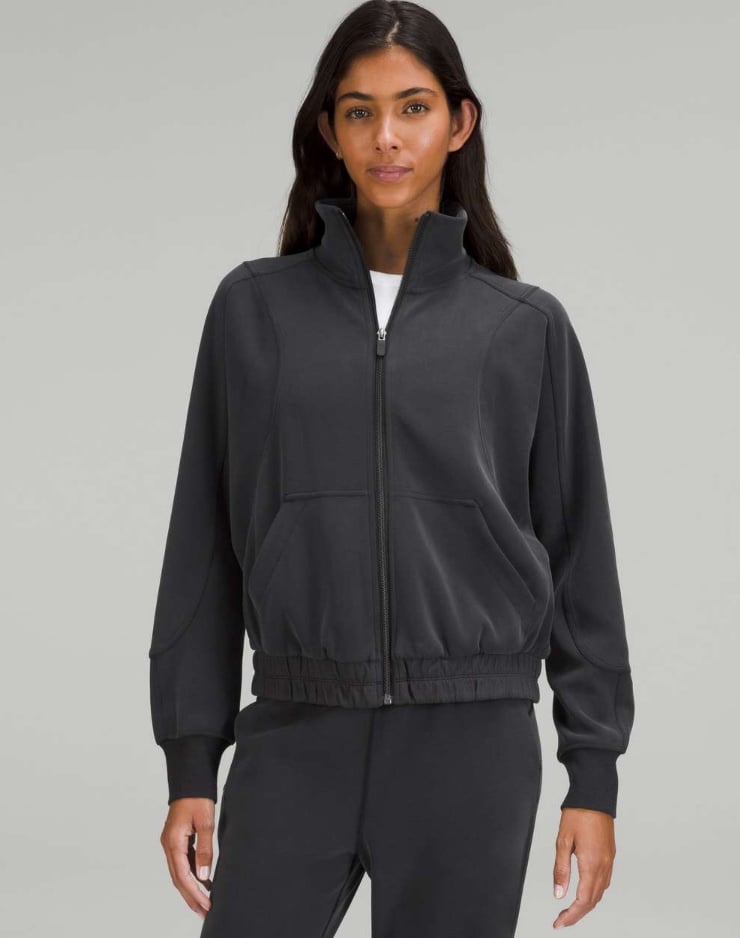 NWT Lululemon Brushed Softstreme Funnel-Neck Zip Up Black Sz 2