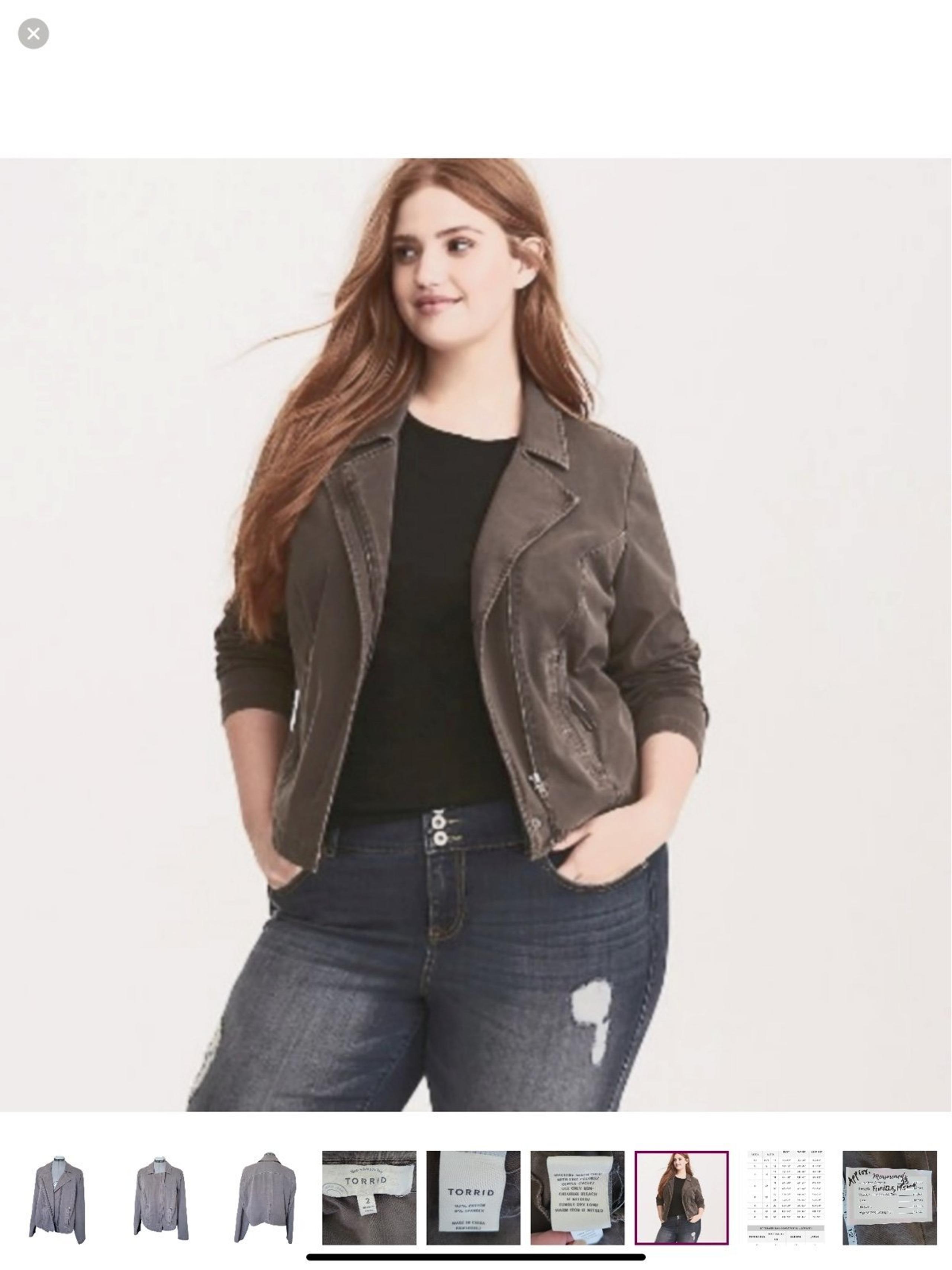 Torrid Washed Jersey Moto Jacket  Size 2X Grey