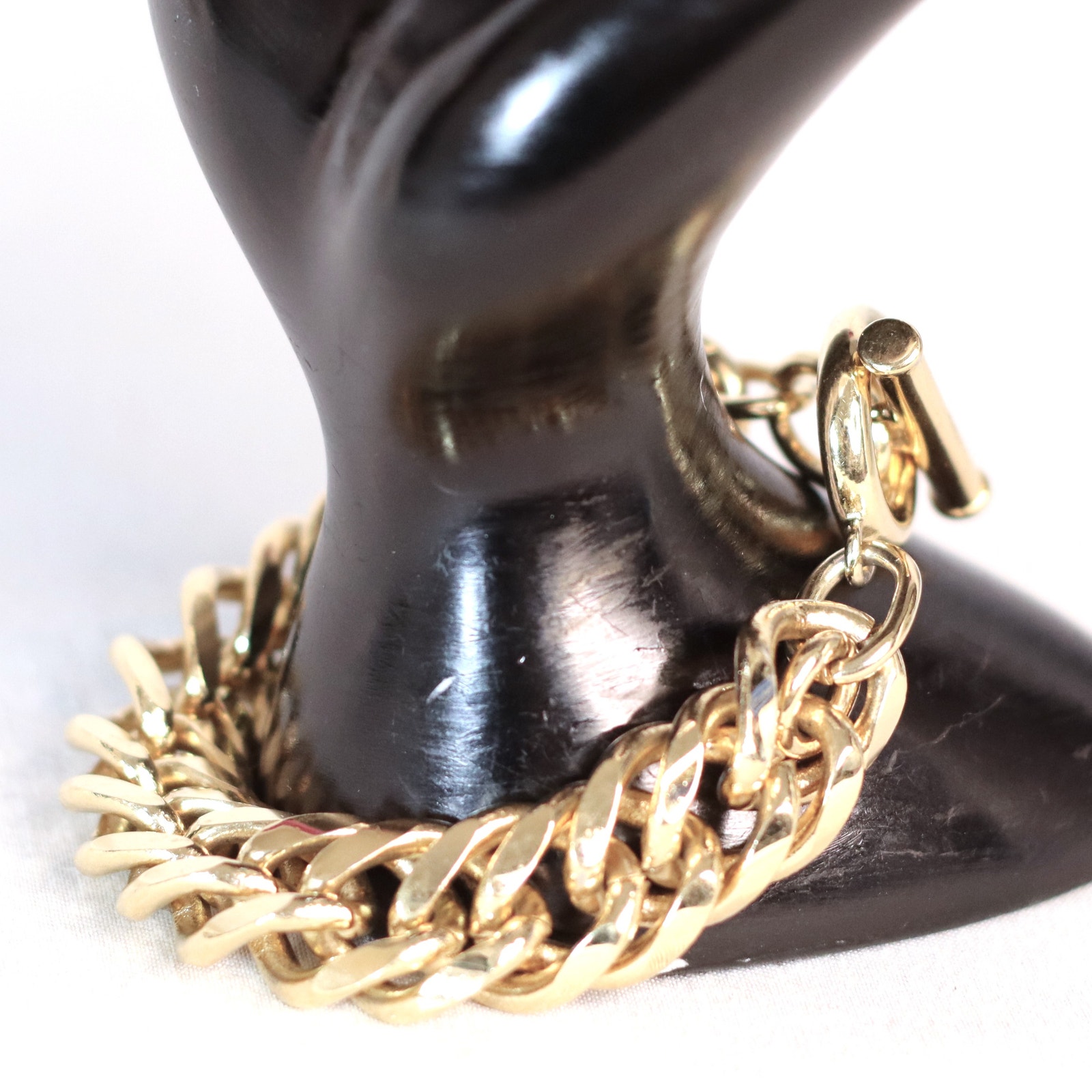 Givenchy Chunky Curb Chain Bracelet Gold Plated Toggle Clasp