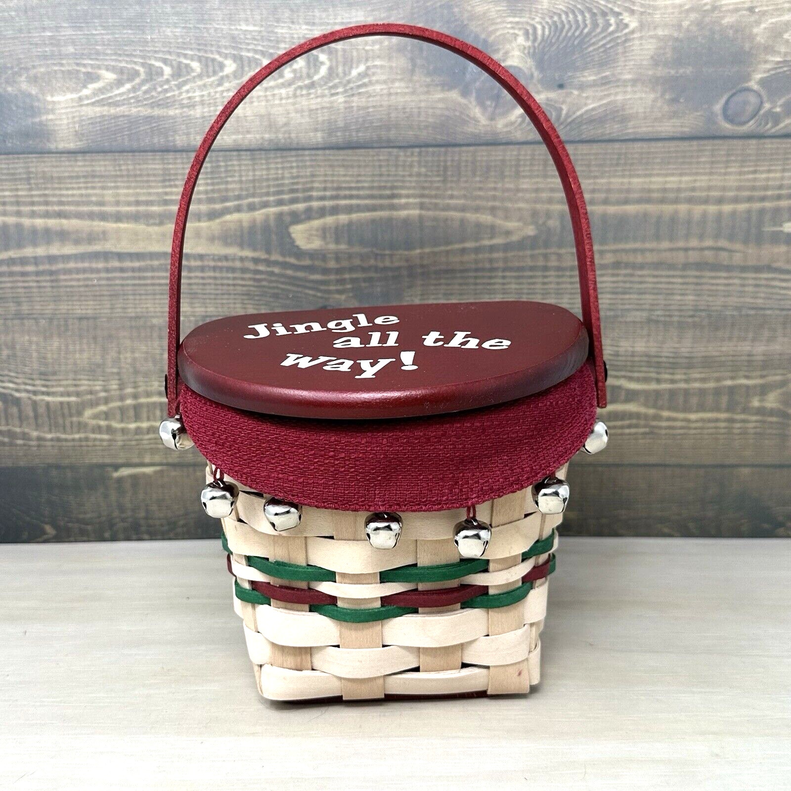 Longaberger 2011 Holiday Helper Jingle All The Way Basket Protector Liner Lid