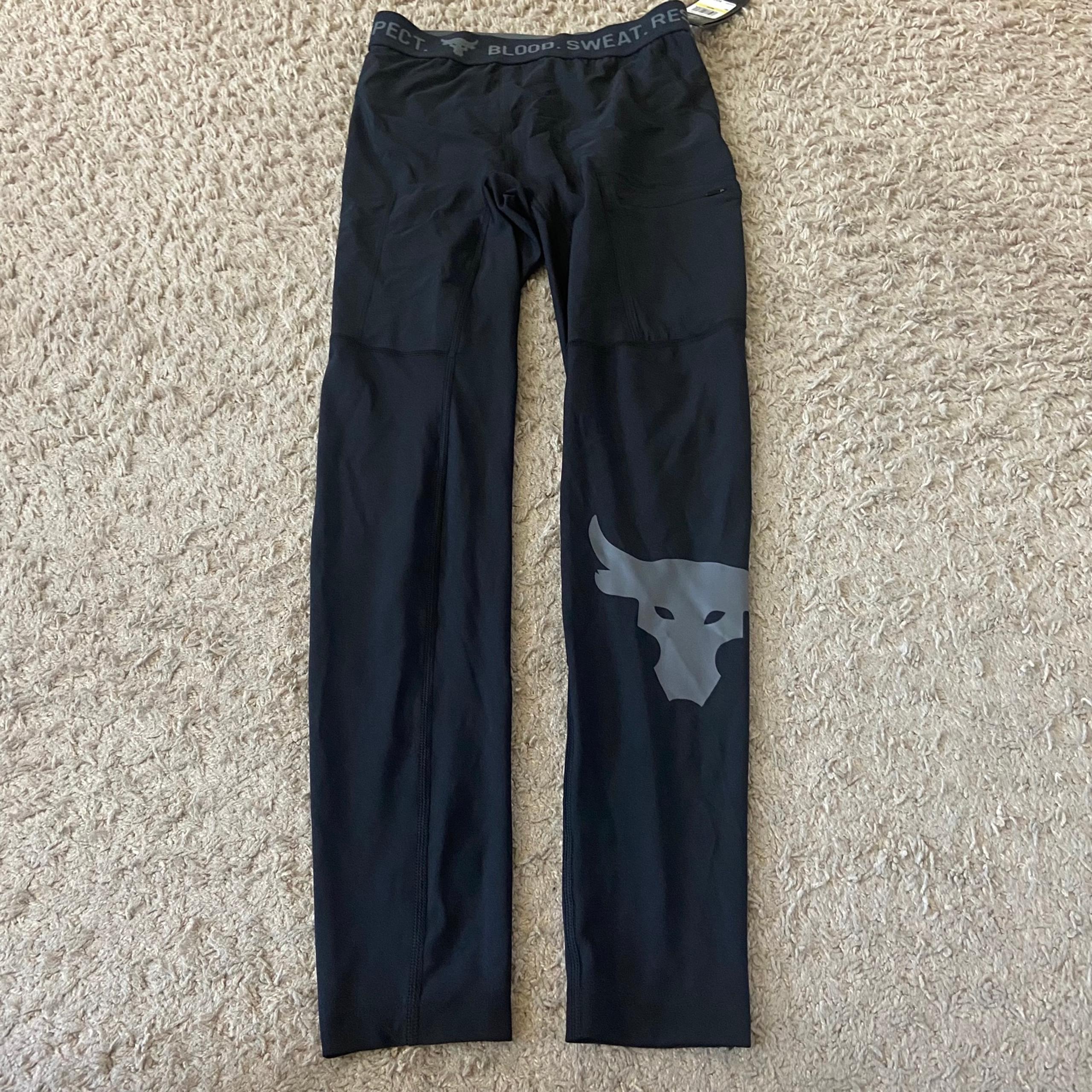 Men’s Under Armour Project Rock Ultra Tight Anti Odor Black Leggings Tights