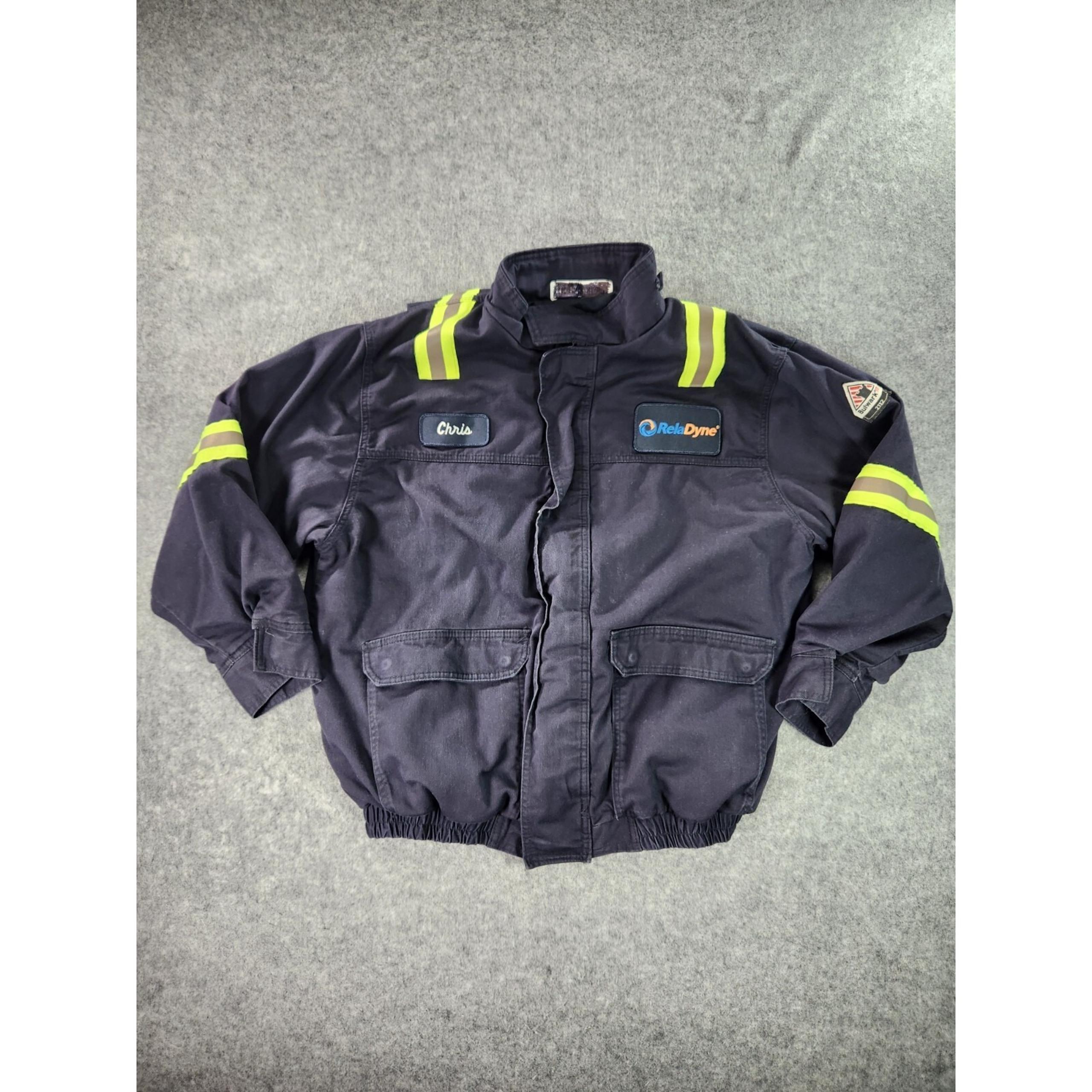 Bulwark FR Jacket Mens 2XL Blue Flame Resistant Bomber Coat Hi Vis Workwear
