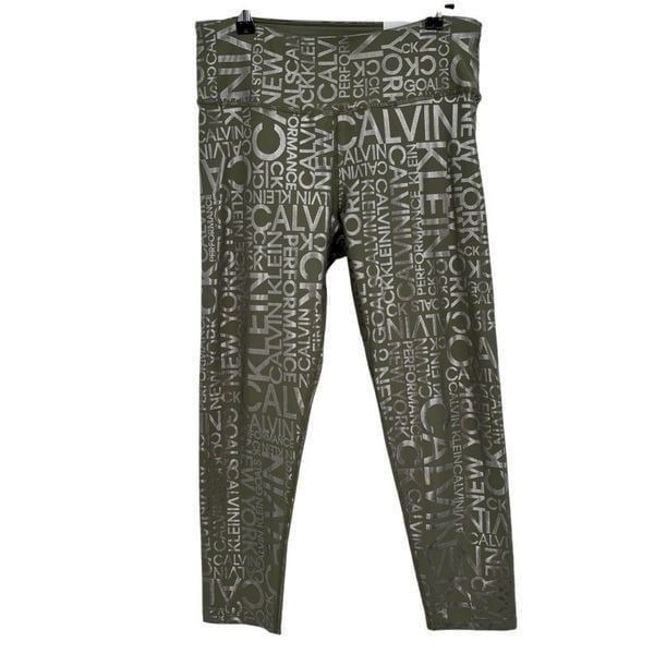 Calvin Klein Performance Super Support High Waist 7/8 Leggings Green XL NWT