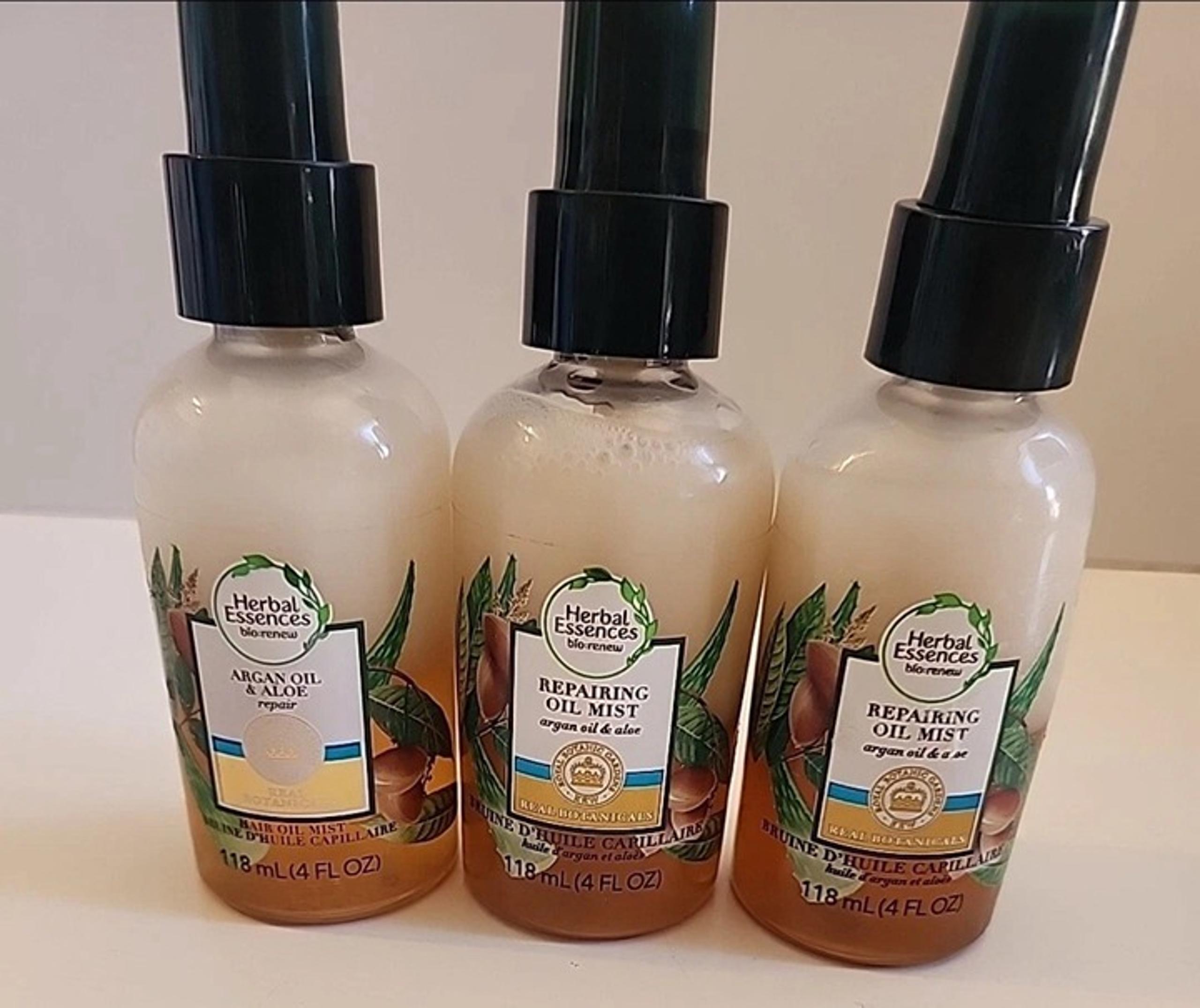 3 Herbal Essences bio:renew Argan Oil & Aloe Repair Hair Oil Mist 4 oz.
