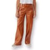 Free People Star Crossed Lovers Patent Leather Straight Leg Pants Brown Orange 8