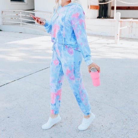 NWT Pink & Blue Tie Dye Lounge Set