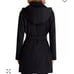 Mk Black Hooded Belted coat