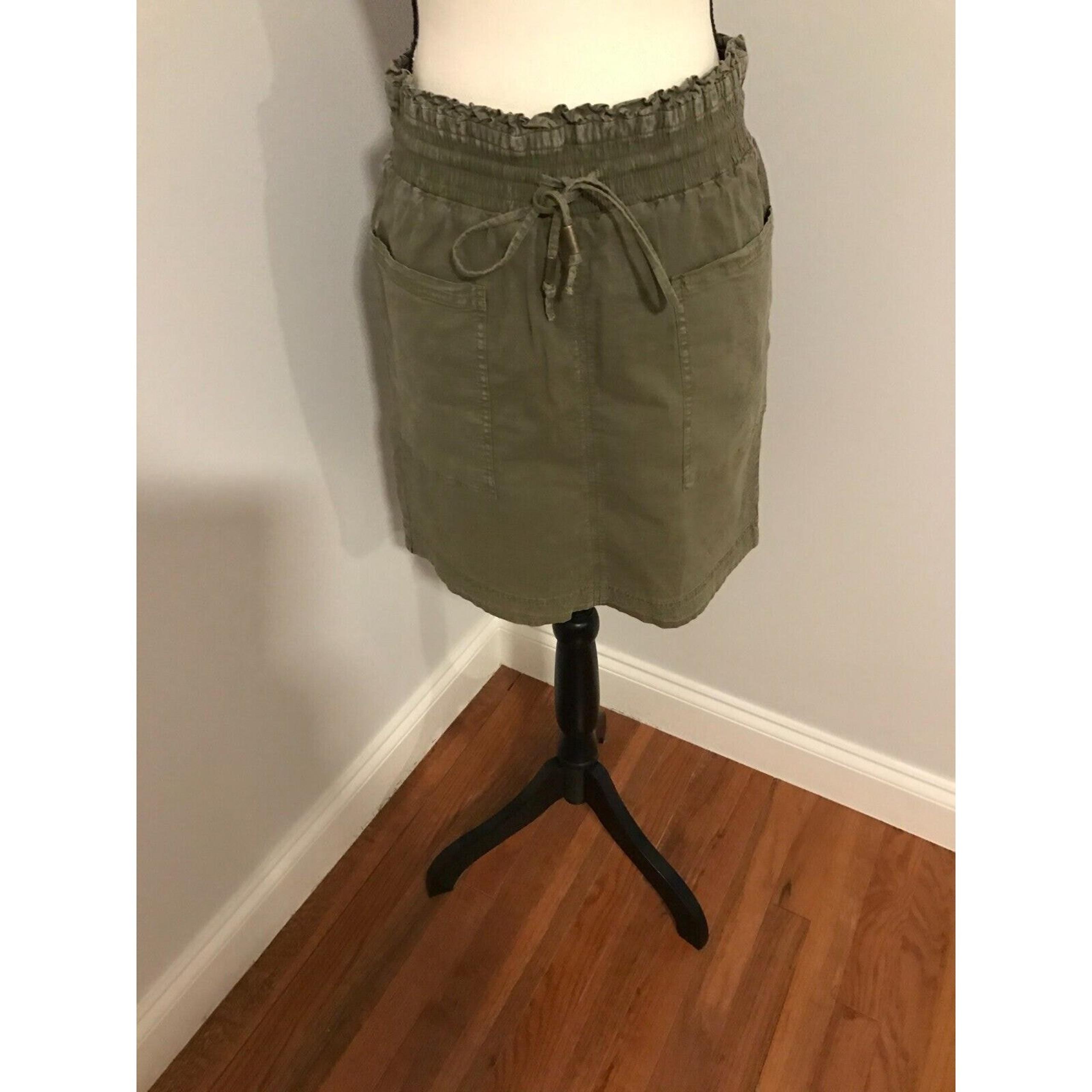 by Anthropologie Women's Moss Green Utility Mini Skirt - Size Small