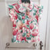 Bathsheva Claude Tulip Print Cotton Button Up Pink Blouse