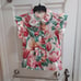 Bathsheva Claude Tulip Print Cotton Button Up Pink Blouse