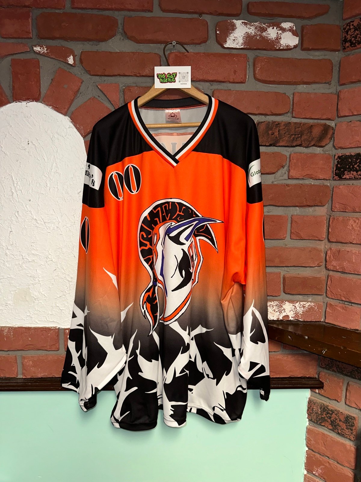 Pro-Fit Brad Hall Orange Black Charity Event Lacrosse Jersey Size XL FANN CLUB