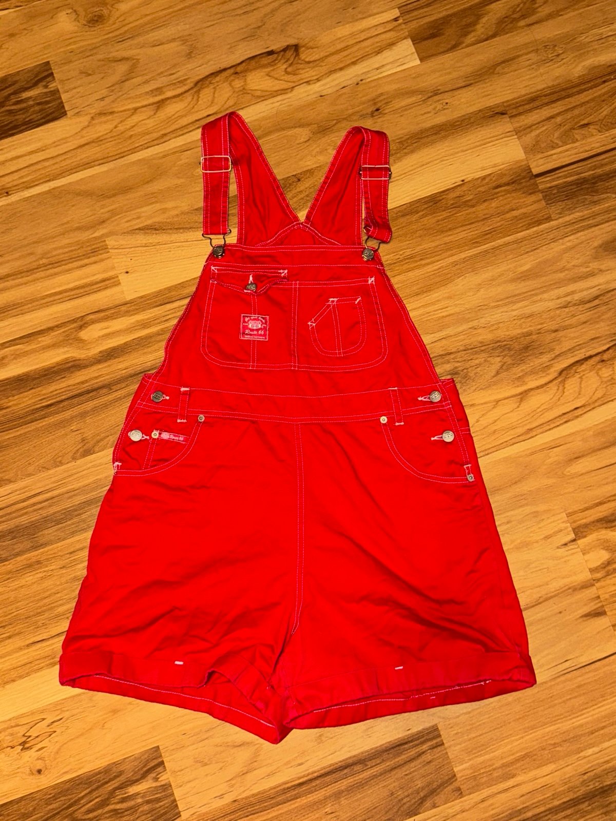 Route 66 red short overalls