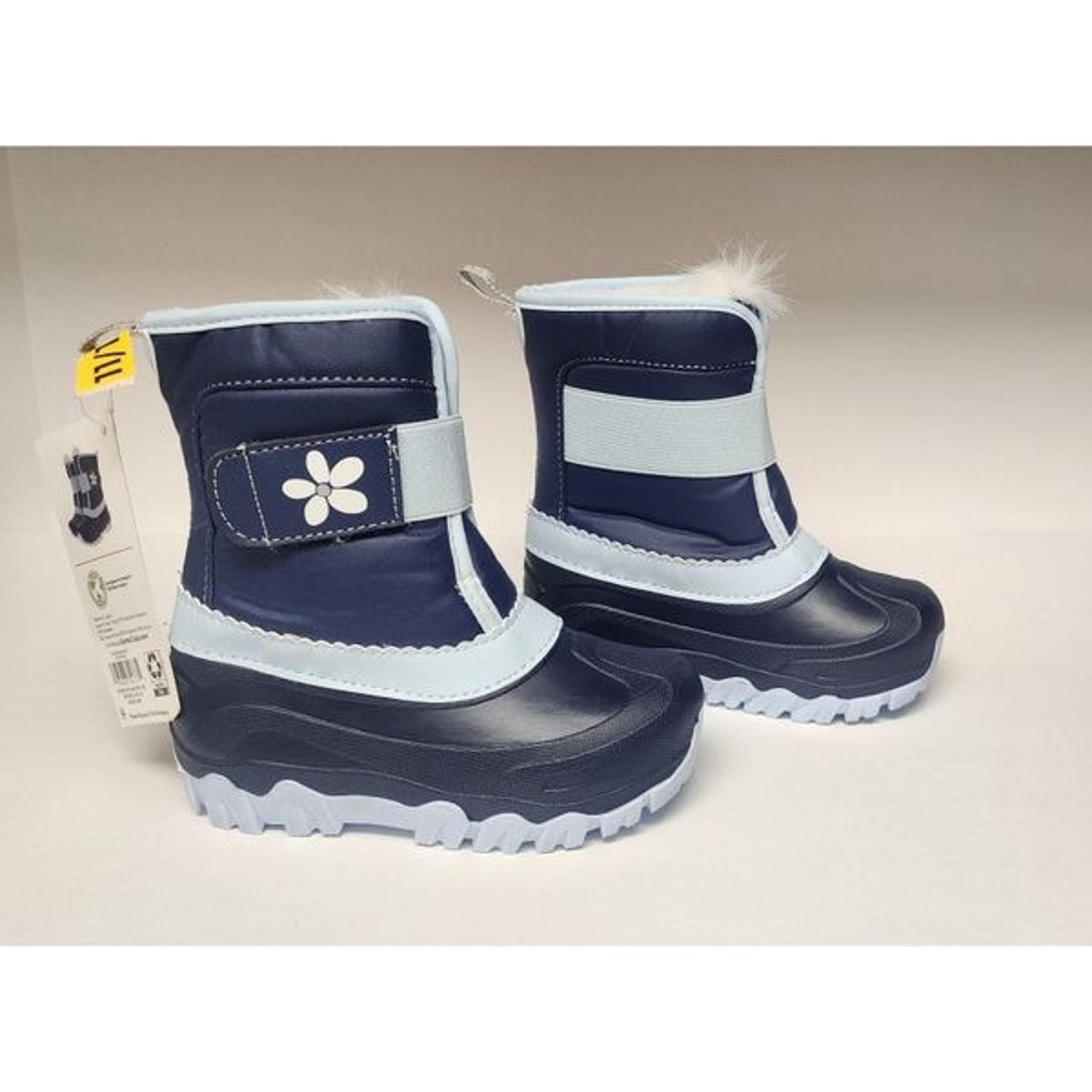Member's Mark Girls Snow Boot Size 11/12 Cove Blue Daisy NWT