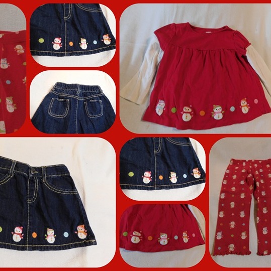 GIRLS NWOT SIZE 2T GYMBOREE COZY CUTIE TOP SKIRT & LEGGINGS OUTFIT FALL WINTER