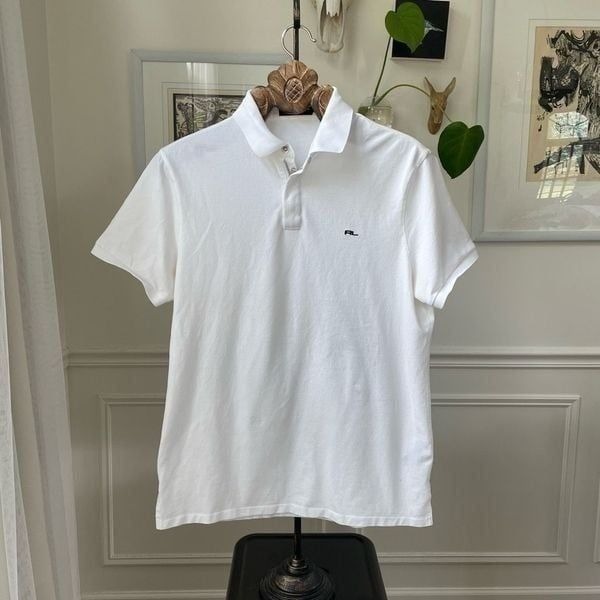 Ralph Lauren Black Label White Polo Golf Shirt Zip Neck M