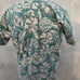 PreOwned Reyn Spooner Hawaiian Print Green/Cream 3/4 Button Men's Small