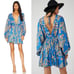 Free People Womens S Boho Blue Arzel Kimono A Line Babydoll Dress Maximalism