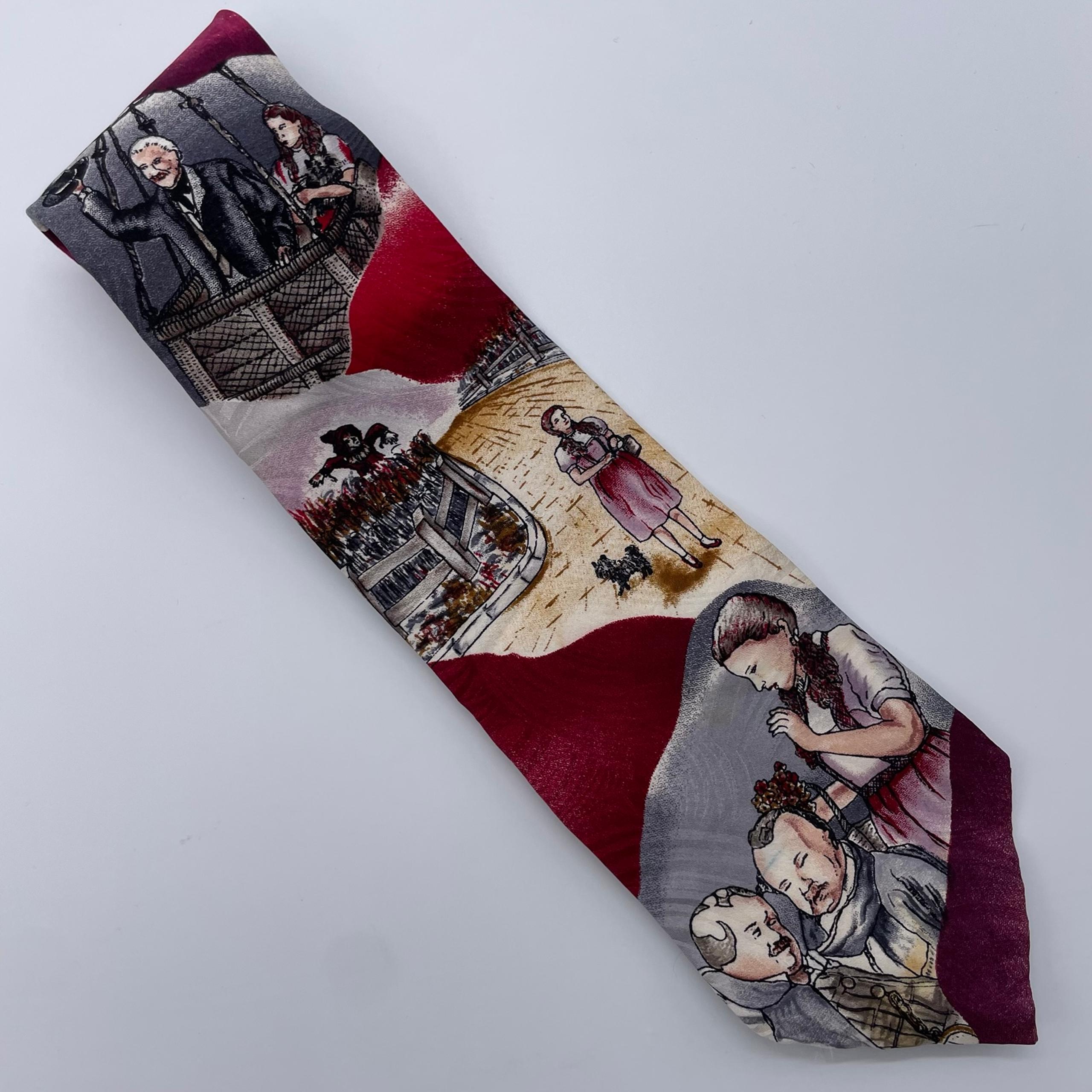 Vintage Wizard of Oz 1993 Silk Burgundy Red Tie