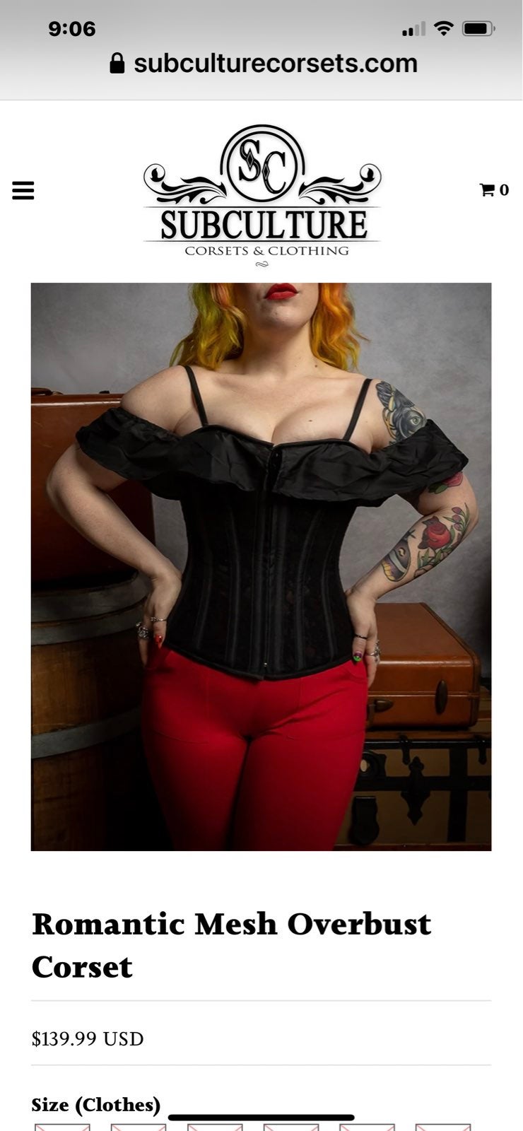 Black tie up corset