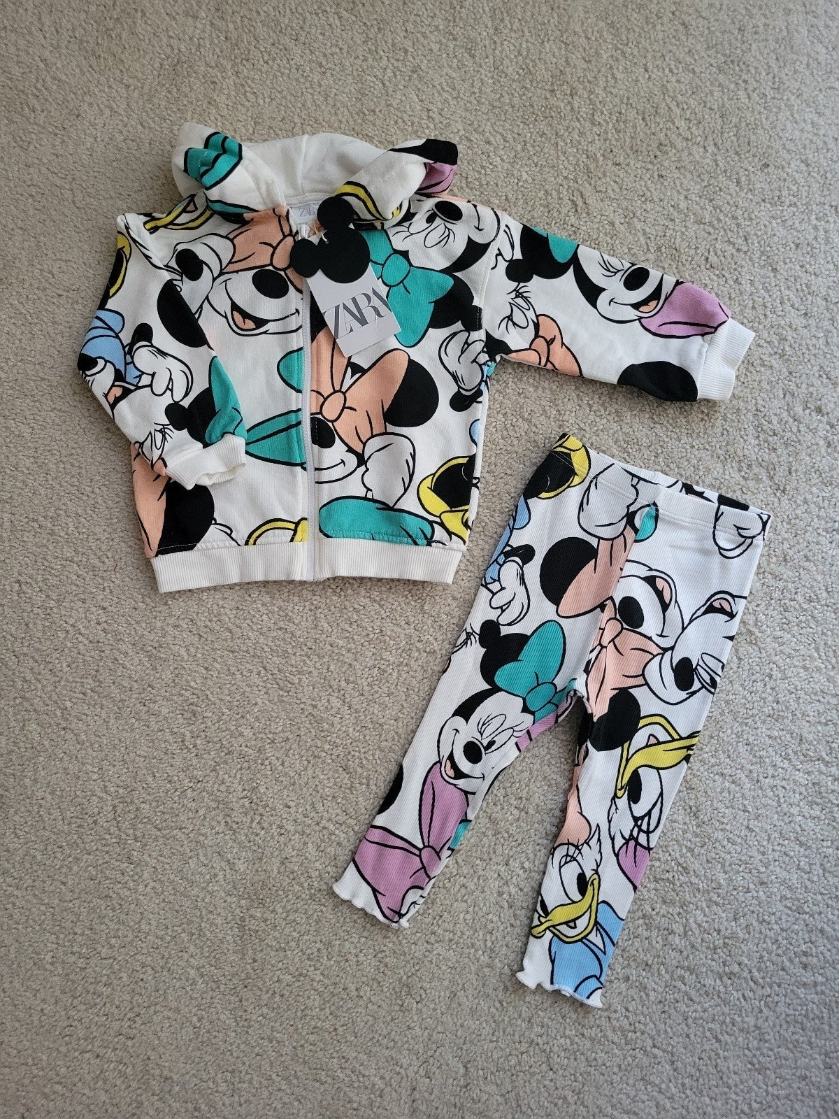 Zara baby girls MINNIE MOUSE DISNEY TRACKSUIT. Size 12-18