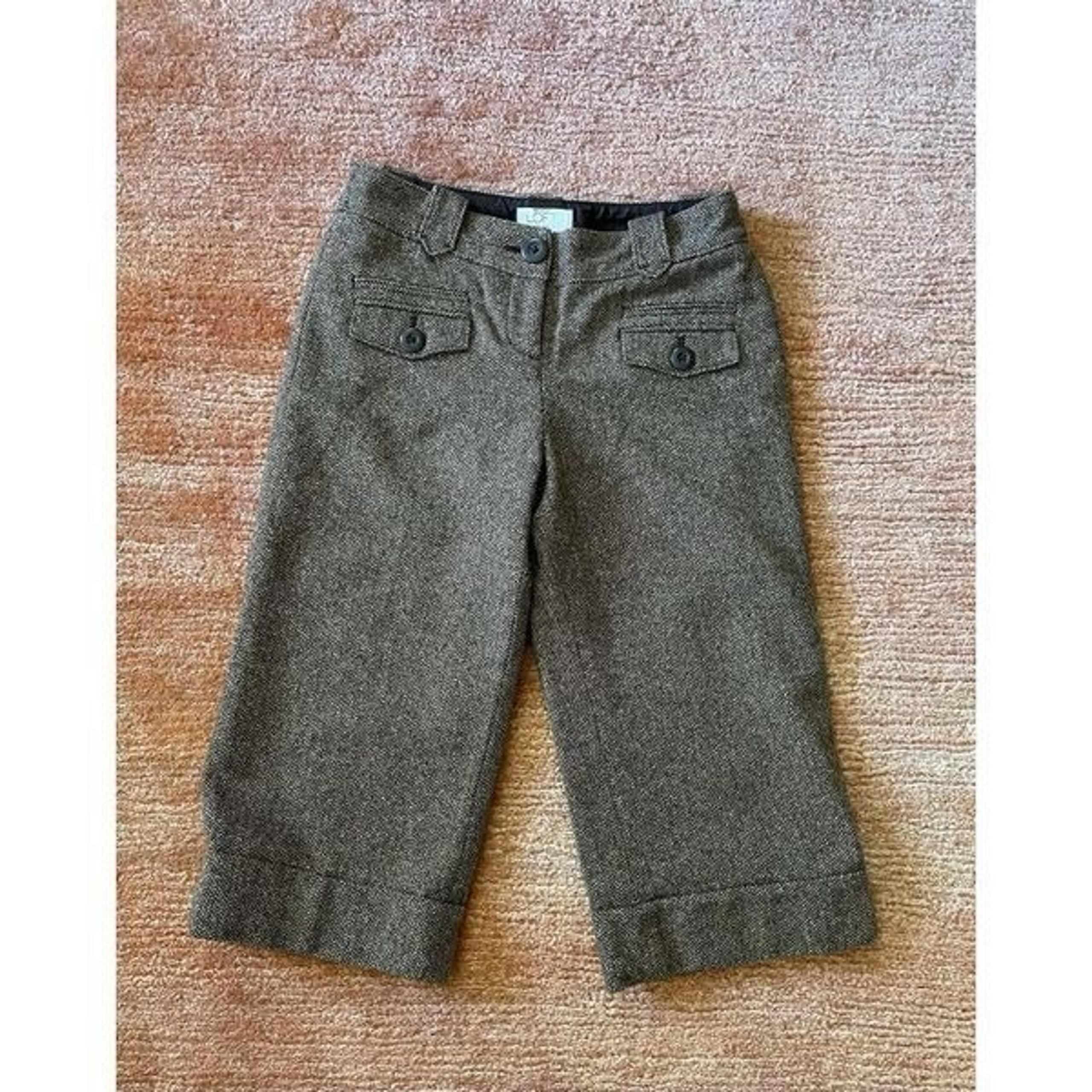 Loft ANN TAYLOR Tweed Wool Blend Brown Women’s Shorts Bermuda Size XS